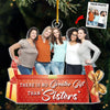 Sisters Custom Photo The Christmas Spirit Lives Here - Family Personalized Custom Ornament - Acrylic Custom Shaped - Christmas Gift For Siblings, Brothers, Sisters, Cousins, Friends