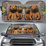 Custom Name Bear Family Car Gifts - Personalized Auto Sunshade