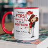 Keep Calm And Be My Valentine - Couple Personalized Custom Accent Mug - Valentine Gift For Husband Wife, Anniversary, First Valentines Together