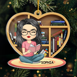 Custom Name Book Lover Gifts for Women - Personalized Ornament