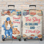 Custom The Sky Is Calling Travel Gifts for Women - Personalized Luggage Cover