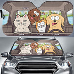Custom Cartoon Cats and Dogs Pet Lover Gifts - Personalized Auto Sunshade