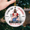 Home Is Wherever I Am With You - Couple Personalized Custom Ornament - Ceramic Round Shaped - Christmas Gift For Husband Wife, Anniversary