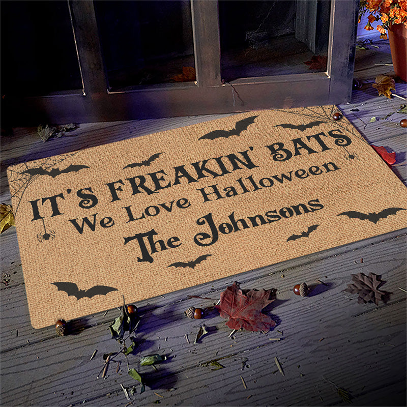 Custom Name Halloween Bat Decor - Personalized Doormat