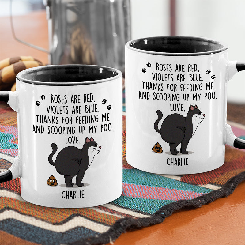 Thanks For Scooping Up My Poo - Cat Personalized Custom Accent Mug - Father's Day, Gift For Pet Owners, Pet Lovers