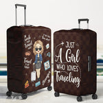 Custom Just a Girl Who Loves Traveling Gifts for Women - Personalized Luggage Cover