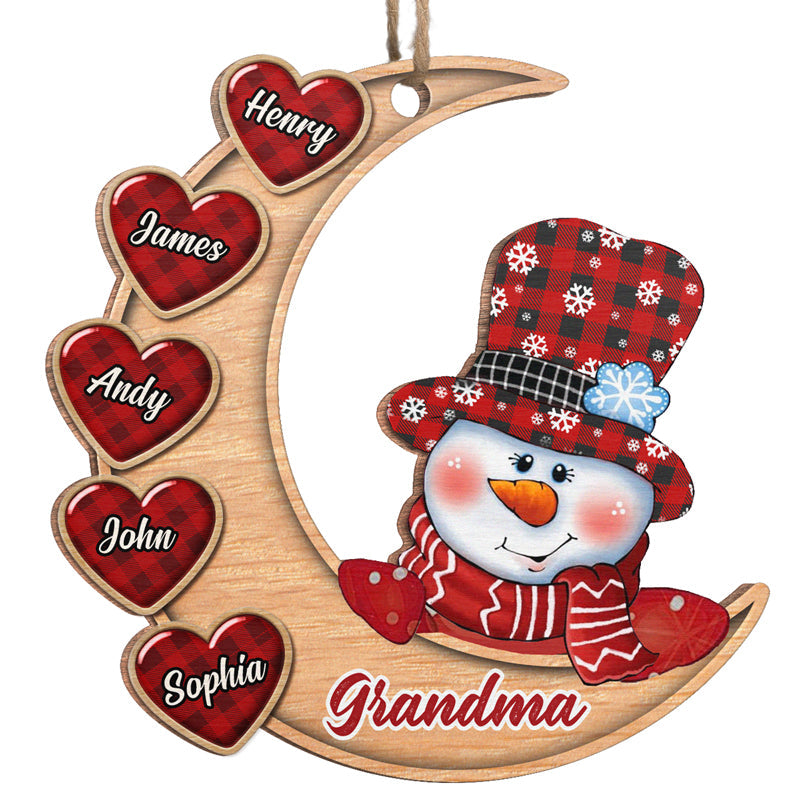 Custom Name Snowman Christmas Gifts for Grandma - Personalized Ornament