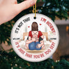 Two Heads One Heart - Couple Personalized Custom Ornament - Ceramic Round Shaped - Christmas Gift For Husband Wife, Anniversary
