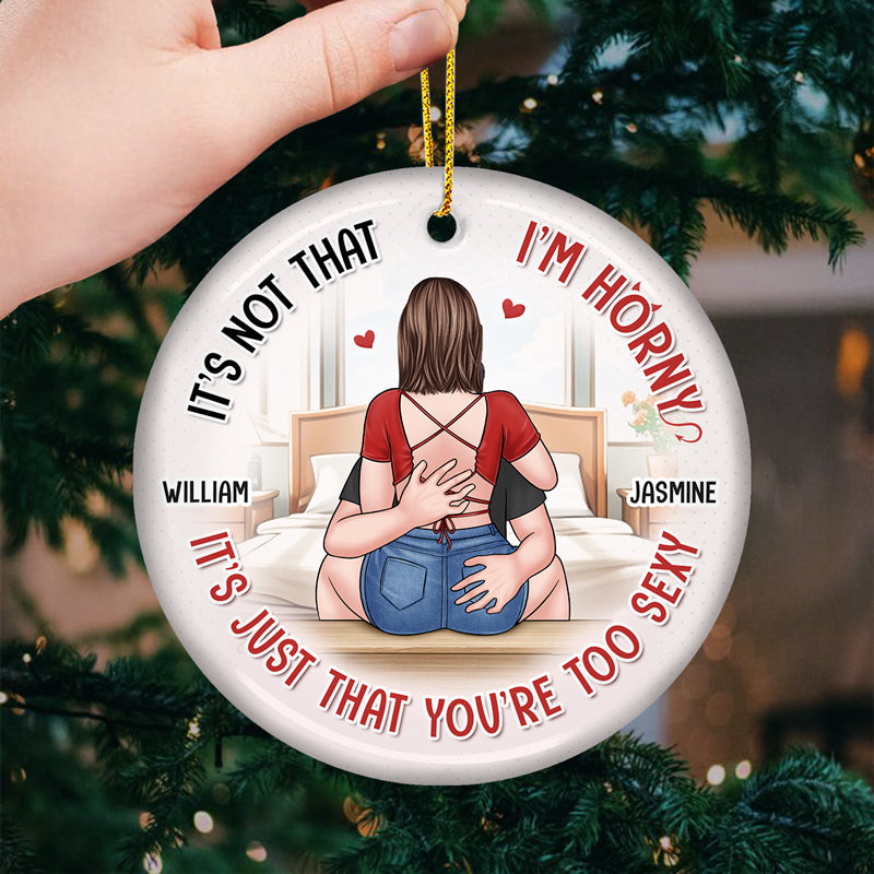 Two Heads One Heart - Couple Personalized Custom Ornament - Ceramic Round Shaped - Christmas Gift For Husband Wife, Anniversary
