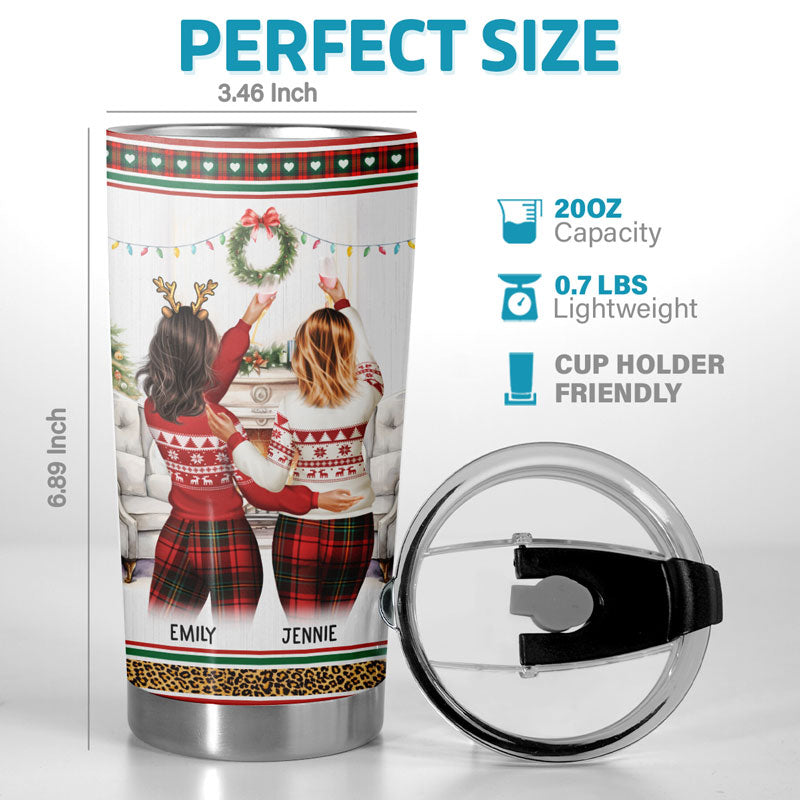 Laughing At Our Own Jokes - Bestie Personalized Custom Tumbler - Christmas Gift For Best Friends, BFF, Sisters