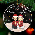 Custom Name Swiped Right Christmas Gifts for Couples - Personalized Ornament