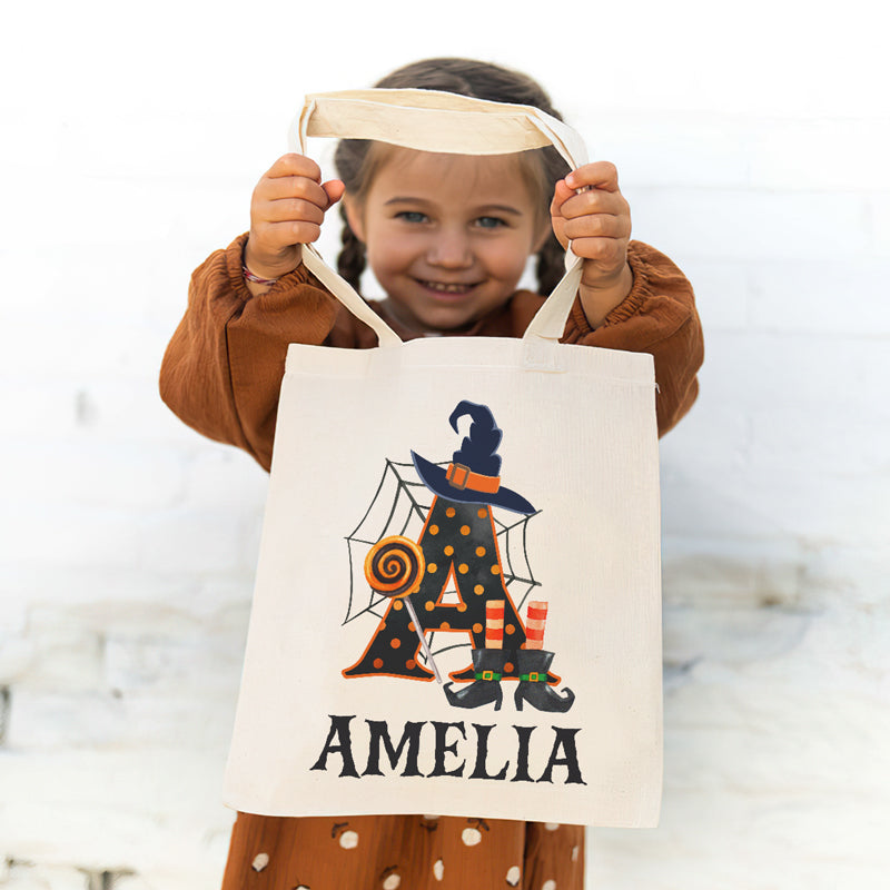 Custom Name Halloween Gifts for Kids - Personalized Tote Bag