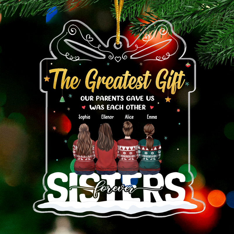 Custom Name Christmas Gifts for Sisters - Personalized Ornament