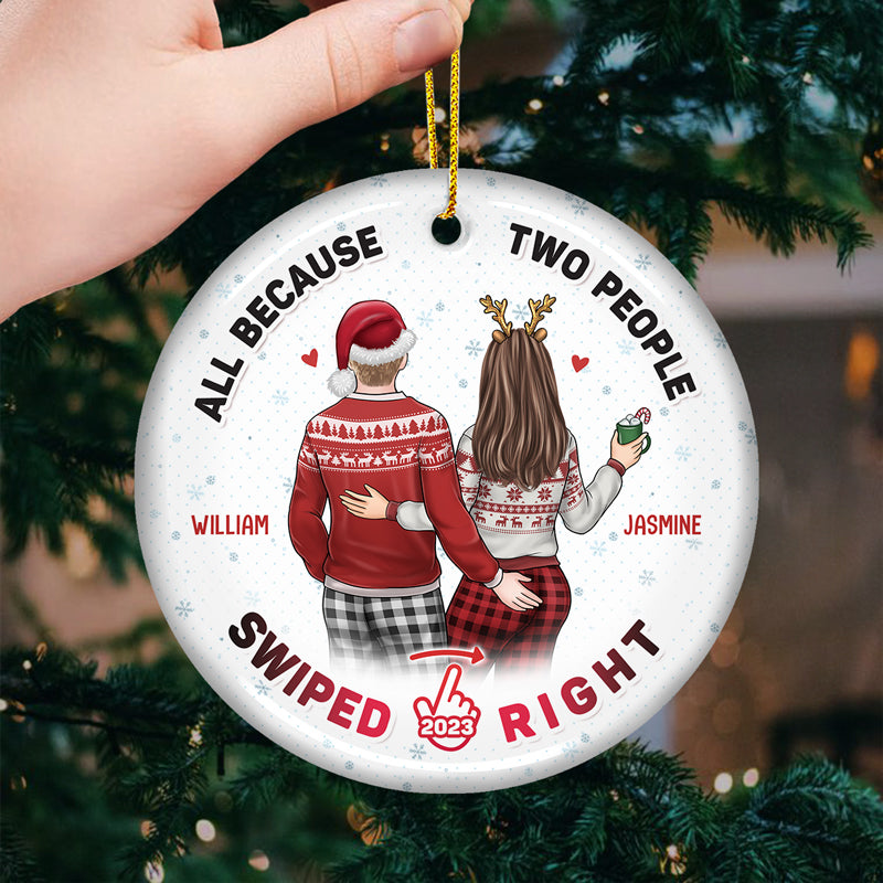 My Breath My Life My Everything - Couple Personalized Custom Ornament - Ceramic Round Shaped - Christmas Gift For Husband Wife, Anniversary