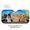 Custom Photo Together We Go - Dog & Cat Personalized Custom Auto Windshield Sunshade, Car Window Protector - Gift For Pet Owners, Pet Lovers