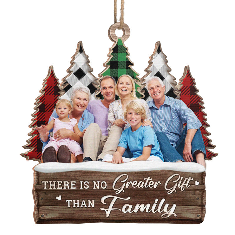 Family Custom Photo Warm Winter Wishes - Family Personalized Custom Ornament - Wood Custom Shaped - Christmas Gift For Family Members