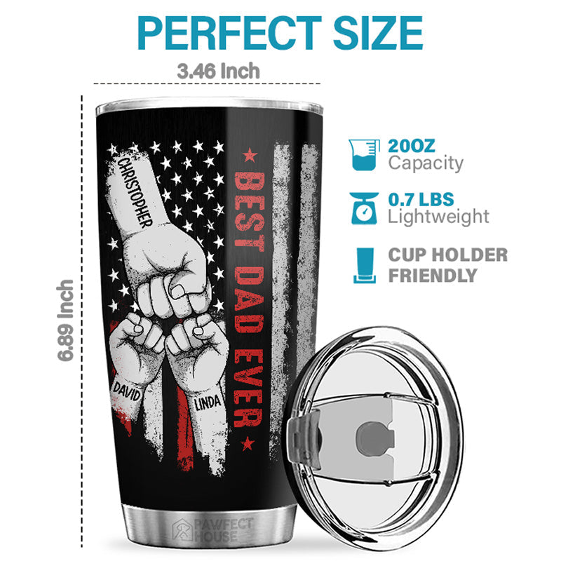 Thank You Dad You're Awesome - Family Personalized Custom Tumbler - Father's Day, Birthday Gift For Dad, Grandpa