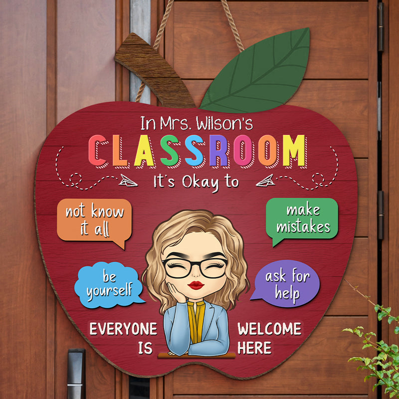 Custom Name Teacher Classroom Gifts - Personalized Wood Sign
