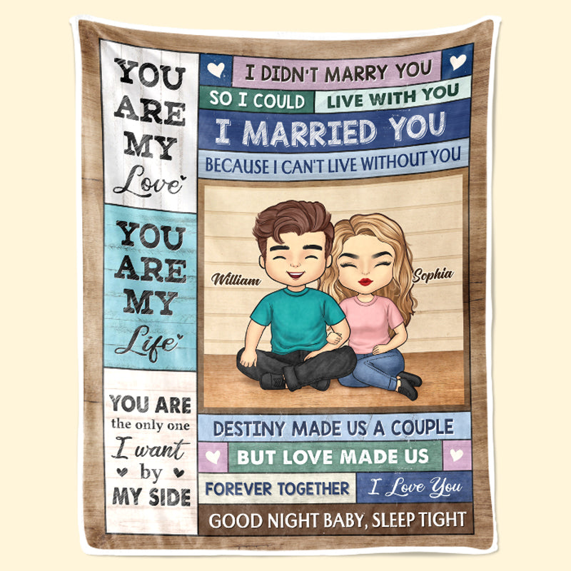 The Only One I Want By My Side - Couple Personalized Custom Blanket - Gift For Husband Wife, Anniversary