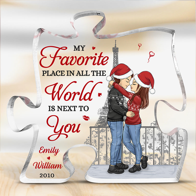 Custom Name Romantic Christmas Gifts for Couples - Personalized Shaped Acrylic Plaque