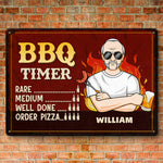 Custom Name BBQ Timer Gifts for Grill Masters - Personalized Metal Sign