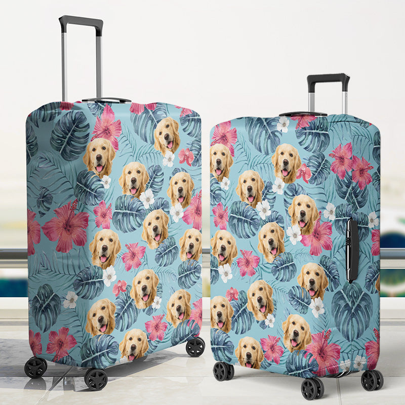 Custom Photo Pets Are Paw-Some Companions - Dog & Cat Personalized Custom Luggage Cover - Holiday Vacation Gift, Gift For Adventure Travel Lovers, Pet Owners, Pet Lovers