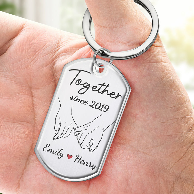 Custom Name Anniversary Couple Gifts - Personalized Keychain