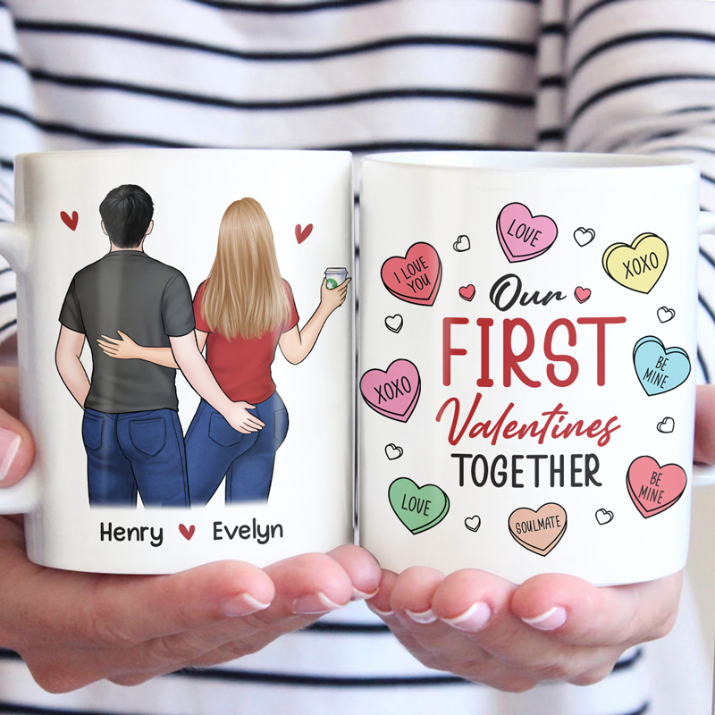 My Sun My Moon And All My Stars - Couple Personalized Custom Mug - Valentine Gift For Husband Wife, Anniversary, First Valentines Together