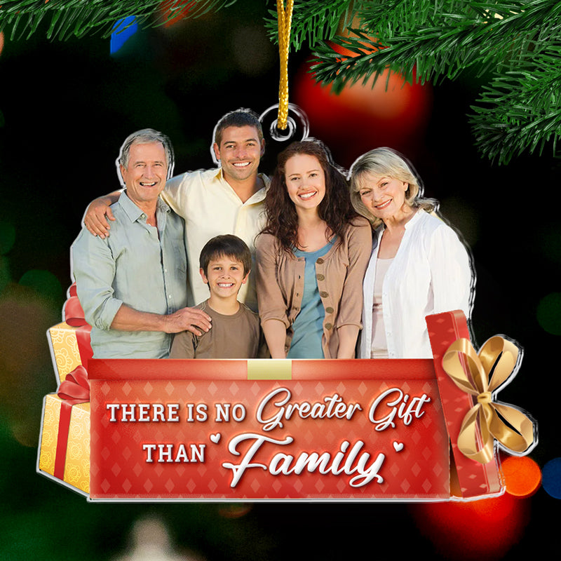 Family Custom Photo The Christmas Spirit Lives Here - Family Personalized Custom Ornament - Acrylic Custom Shaped - Christmas Gift For Family Members