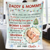 Custom Photo Dear Mommy And Daddy - Family Personalized Custom Blanket - Baby Shower Gift, Christmas Gift For First Mom