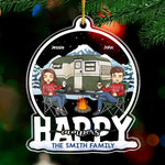 Custom Name Happy Campers Christmas Gifts for Couples - Personalized Ornament