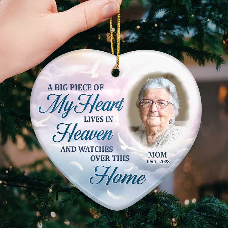Custom Photo Memorial Mom Christmas Decor - Personalized Ceramic Ornament