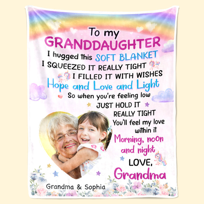 Custom Photo To My Special Granddaughter - Family Personalized Custom Blanket - Christmas Gift From Mom, Grandma