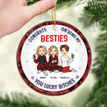 Custom Name Funny Besties Christmas Gifts for Women - Personalized Ceramic Ornament