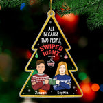Custom Name Swipe Right Couple Christmas Gifts - Personalized Ornament