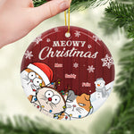 Custom Name Christmas Cat Gifts for Cat Lovers - Personalized Ceramic Ornament