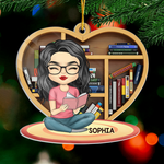 Custom Name Book Lover Gifts for Women - Personalized Ornament