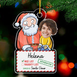 Custom Photo Santa Nice List Christmas Gifts - Personalized Ornament