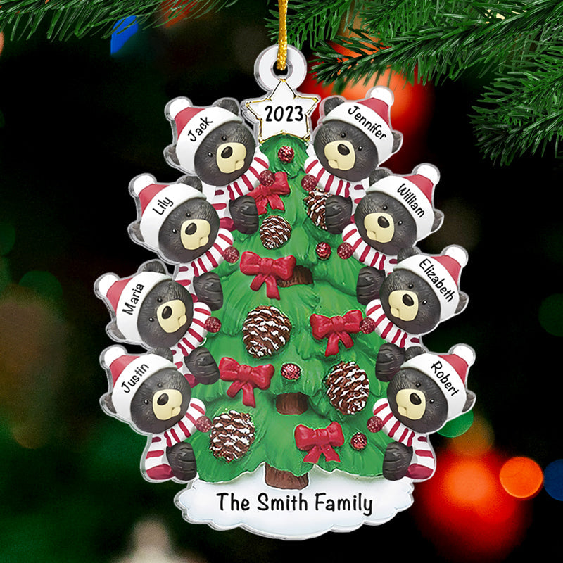 Custom Name Christmas Bear Family Gifts - Personalized Ornament