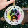 A Piece Of My Heart Went With You - Memorial Personalized Custom Ornament - Ceramic Round Shaped - Christmas Gift, Sympathy Gift For Pet Owners, Pet Lovers