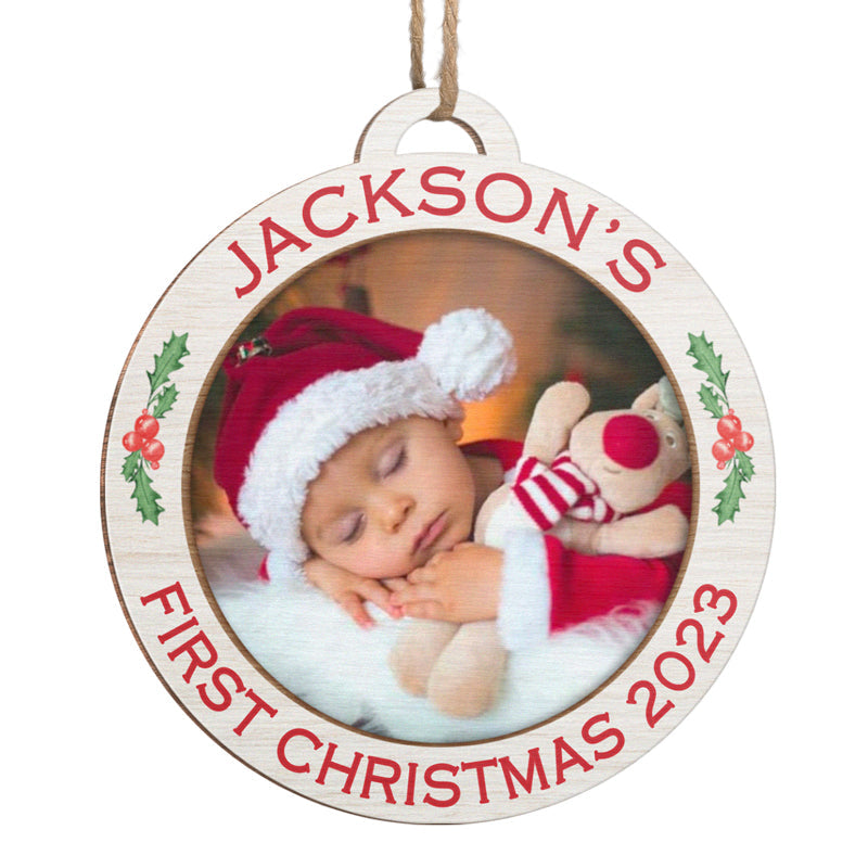 Custom Photo Baby's First Christmas Gifts - Personalized Ornament