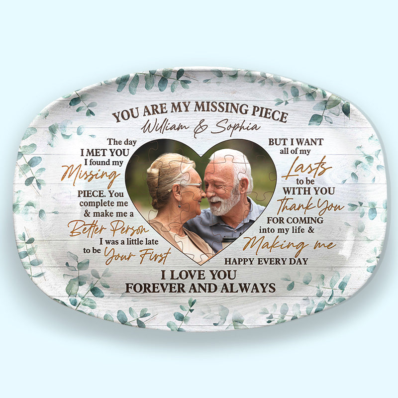 Custom Photo You Are My Missing Piece Anniversary Gifts for Couples - Personalized Platter
