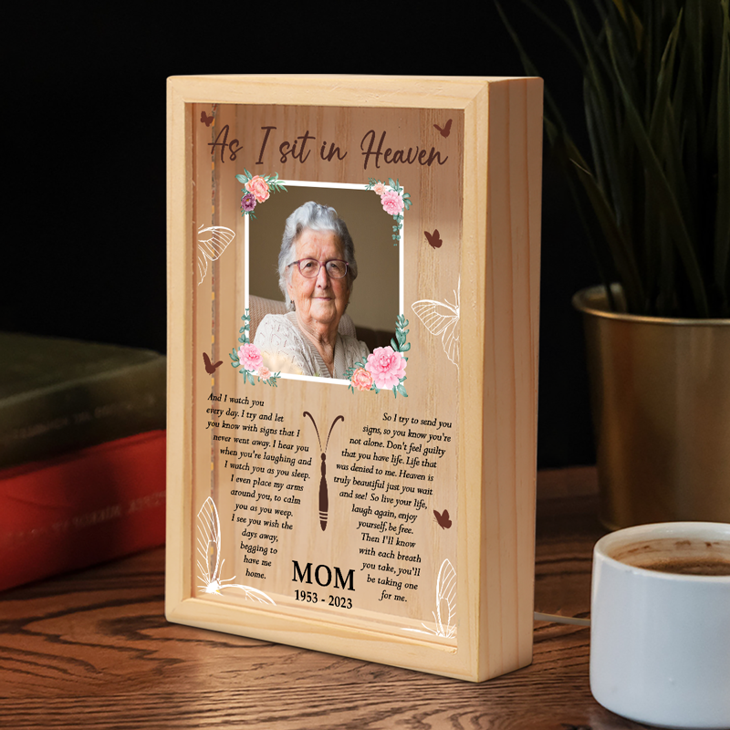 Custom Photo Memorial Gifts for Mom - Personalized Frame Light Box