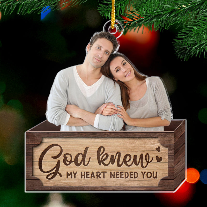 Custom Photo Christmas Couple Gifts - Personalized Ornament