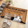 Custom Photo Hey, Don't Let The Cats Out - Cat Personalized Custom Decorative Mat - Gift For Pet Owners, Pet Lovers