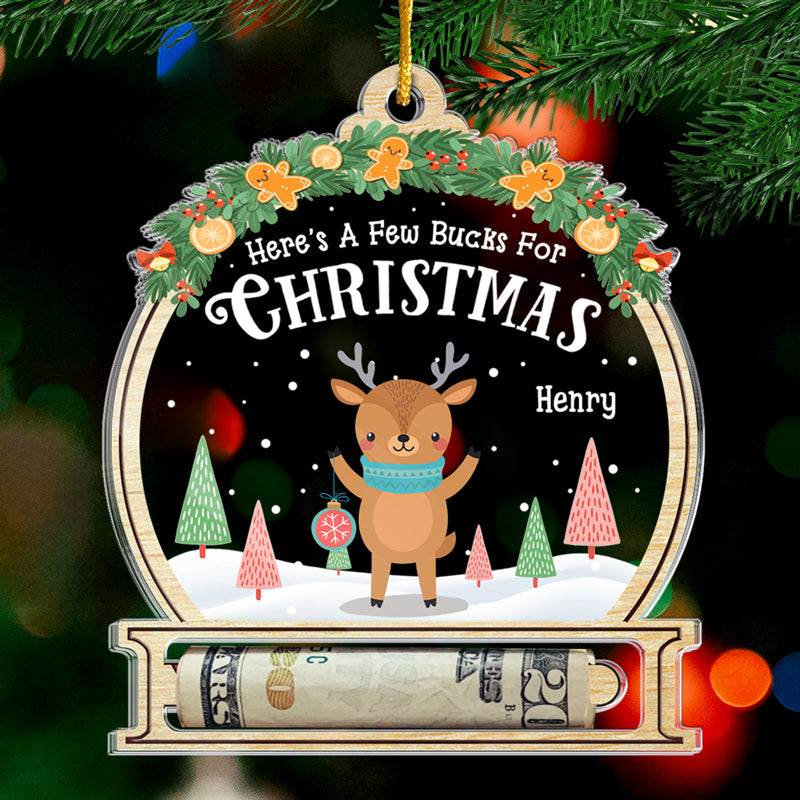 Custom Name Christmas Cash Gift Design - Personalized Ornament