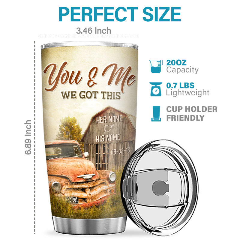 Custom Name & Date Vintage Love Gifts for Wife - Personalized Tumbler