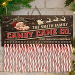 Custom Name Christmas Candy Cane Countdown Decor - Personalized Christmas Wood Sign