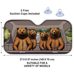 Custom Name Bear Family Car Gifts - Personalized Auto Sunshade