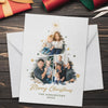 Custom Photo Spread The Christmas Love And Cheer - Family Personalized Custom Holiday Postcards, Greeting Cards - Christmas Gift For Family Members